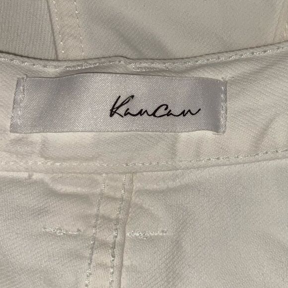 KANCAN Penelope 90s High Rise Button Fly Flare White Distressed Denim Jeans - Picture 10 of 10